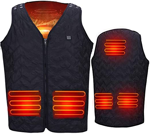 Heated Vest, USB Electric Heated Vest Size Adjustable USB Charging Heating Vest for Outdoor Camping Hiking,,