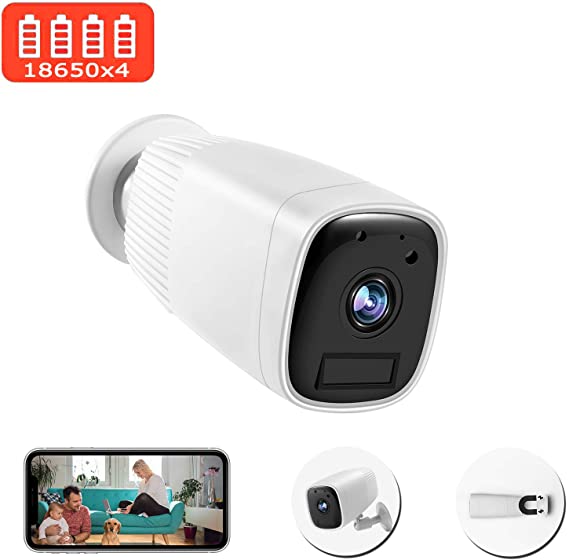 Wireless Rechargeable Battery Powered WiFi Camera, 1080P HD Security Cameras with 2-Way Audio, Night Vision, PIR Motion Detection,12000 mAh Battery,Magnet Attachment,IP66 Waterproof