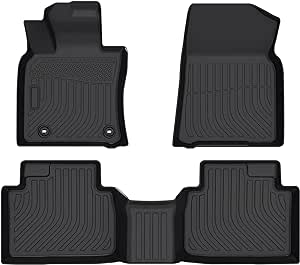 Weize Floor Mats Fit for 2018-2024 Toyota Camry Hybrid All Weather Anti-Slip Custom Fit Car Floor Liner Accessories TPE Odorless, 1st and 2nd Row Full Set Car Mats