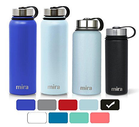 MIRA 40 oz, 32 oz, 22 oz or 18 oz Stainless Steel Vacuum Insulated Wide Mouth Water Bottle | Thermos Keeps Cold for 24 hours, Hot for 12 hours