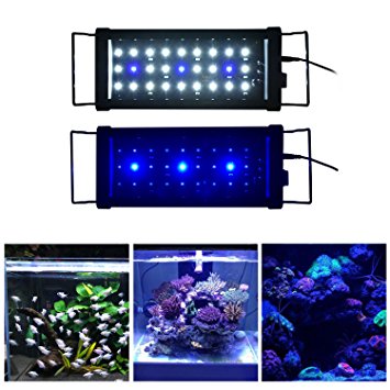AquarienEco 1-6ft Aquarium Light for 30cm-45cm Fish Tank LED Hood Lights with Daylight and Moonlight Suitable for Tropical, Plants, Marine Fish and Aquatic Keeping