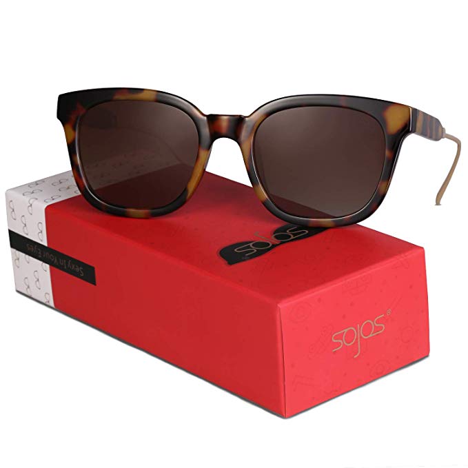 SOJOS Classic Polarized Sunglasses for Women Men Mirrored Lens SJ2050