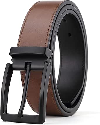 Men's Dress Belt Black Leather Belts for Jeans