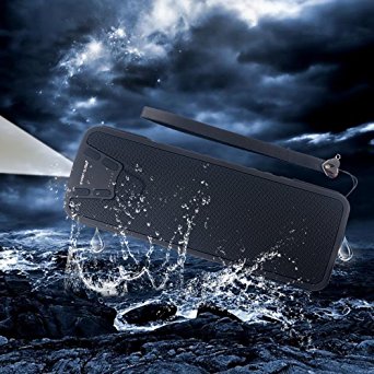 Bluetooth Speakers with Power Bank Powercore StartSjsw Waterproof Outdoor Portable Wireless Speaker Bluetooth for iPhone with Subwoofer 20 Hours Black