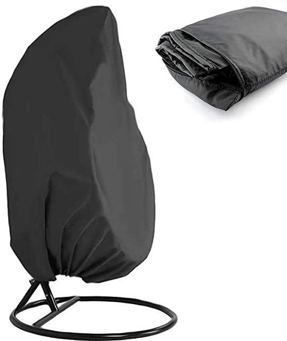 AUPERTO Patio Hanging Egg Chair Cover - Waterproof Garden Furniture Protective Cover 210D Oxford Fabric Rip & Wind Resistant (115x190CM)