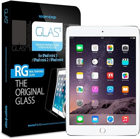 iPad Mini 3 Screen Protector, Spigen® [Tempered Glass] Most Durable Glass Screen Protector Clear for Apple iPad Mini 3 / iPad Mini 2 - Glas.tR SLIM (SGP09660)