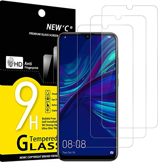 NEW'C 3 Unidades, Protector de Pantalla para Huawei P Smart  2019, Enjoy 9s, Antiarañazos, Antihuellas, Sin Burbujas, Dureza 9H, 0.33 mm Ultra Transparente, Vidrio Templado Ultra Resistente