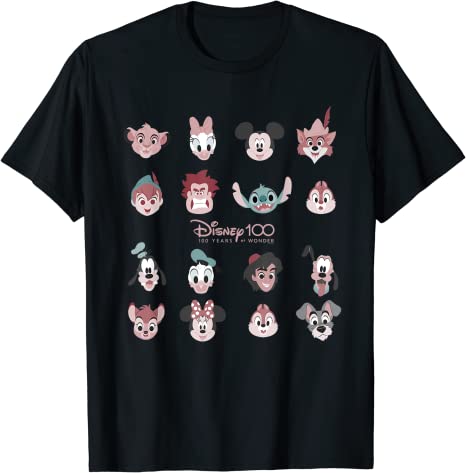 Disney 100 Years of Wonder Famous Faces Muted Cute D100 T-Shirt