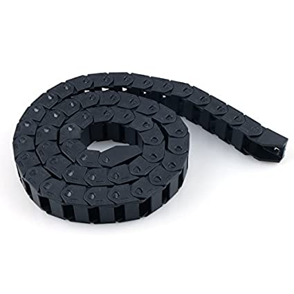 URBEST 15mm x 20mm Black Plastic Flexible Nested Semi Closed Drag Chain Cable Wire Carrier 1M for Electrical Machines