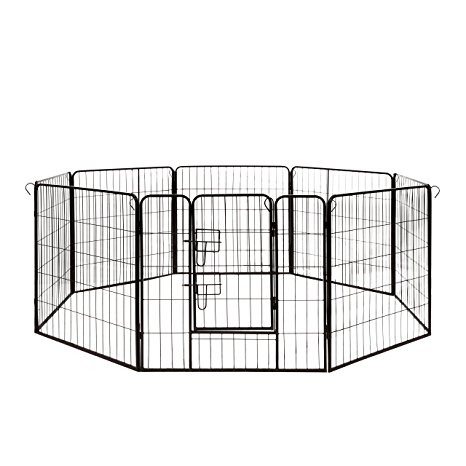 ALEKO DK32X32 Heavy Duty Pet Playpen Dog Kennel Pen Exercise Cage Fence 8 Panel 32X32 Inches