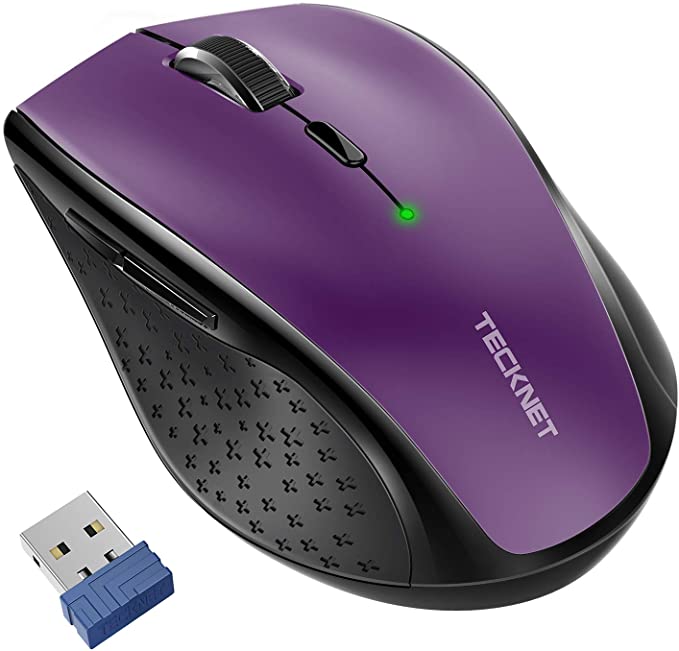 TeckNet Classic 2.4G Portable Optical Wireless Mouse with USB Nano Receiver for Notebook,PC,Laptop,Computer,6 Buttons,30 Months Battery Life,4800 DPI,6 Adjustment Levels