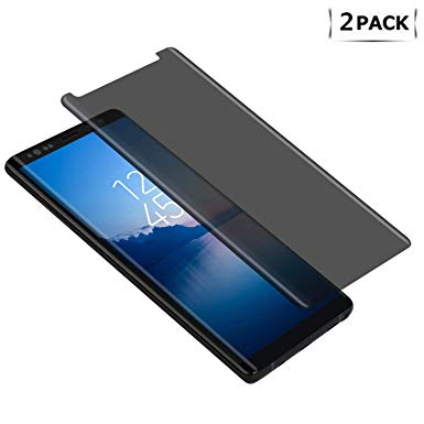 [ 2 Pack ] Galaxy Note 9 Privacy Screen Protector, Cenmein Premium [3D Curved] [Case Friendly] [Anti-Scratch] 9H Hardness Tempered Glass Film Screen Protector for Samsung Galaxy Note 9