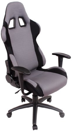 EZ Lounge Racing Car Seat Office Jeep Gaming Chair GrayBlack