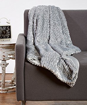 Alistair Collection Ultra Velvet Plush Luxury Sculpted Throw Blanket By Home Fashion Designs (Eucalyptus)