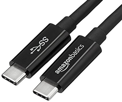 AmazonBasics USB Type-C to USB Type-C 3.1 Gen1 Cable - 6 Feet  (1.8 Meters) - Black