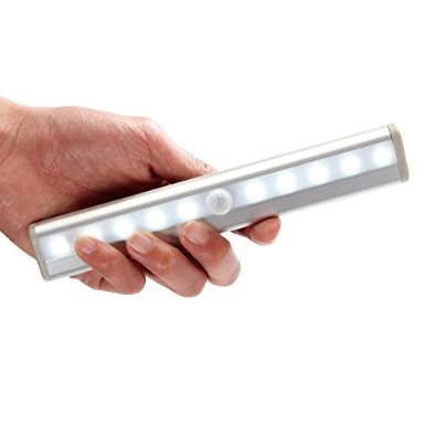 Veepeak Stick on 10 LED Motion Sensor Light Wireless Battery Operated Motion Activated Night Light Wall Light Closet Light Step Light for Cabinet Bathroom Basement Stair Hallway Pantry etc