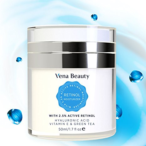 Retinol Moisturizer Cream for Face and Eye Area - with Active Retinol, Hyaluronic Acid, Vitamin E and Green Tea, Anti Aging Formula Reduces Wrinkles, Night and Day Moisturizing Cream by Vena Beauty