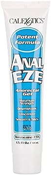 Max numb for your bum. Maximum strength anal-eas, anal ease, anal numbing ANAL-EZE GEL 1.5OZ/44ML slick desensitizer