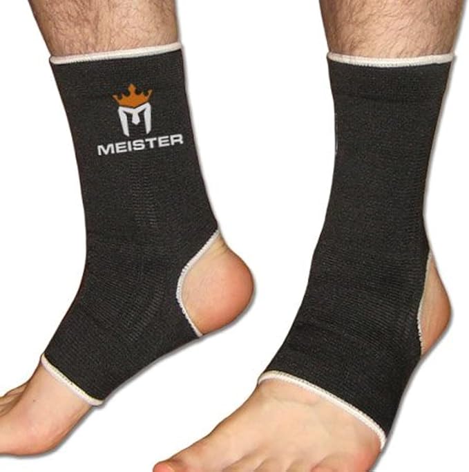 Meister Muay Thai MMA Ankle Support Wraps (Pair) - Youth Black