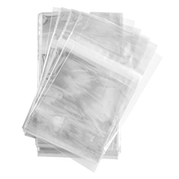 100 Pcs 4 5/8 X 5 3/4 Clear (A2) (P) Card Resealable Cello / Cellophane Bags - Tape Strip on Body By Super Z Outlet