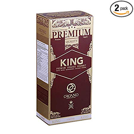 Organo Gold King Of Coffee Organic Premium Ganoderma Lucidum U.S.A. Packaging (2 Boxes)