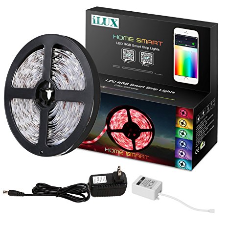 LE Smart LED Light Strips, Dimmable Flexible RGB, 16.4ft/5m, Wireless, ZigBee, Gateway, Smartphone APP Remote Control, Non-waterproof, Color Change, for Indoor/Home/Bar/Decoration/Festival/Christmas