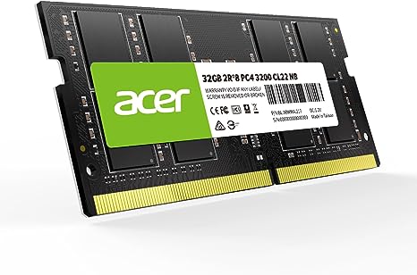 Acer SD100 32GB RAM 3200 MHz DDR4 1.2V Laptop Computer Memory - BL.9BWWA.217