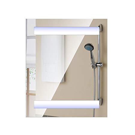 HOMCOM Vertical 32" LED Illuminated Bathroom Wall Mirror Medicine Cabinet - Dual Strip LEDs