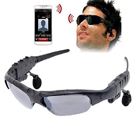 PowerLead Psug P004 Latest and Fashionable Bluetooth Sunglasses Headset with Stereo Handsfree Bluetooth 4.1 Headset Headphone (Grey)
