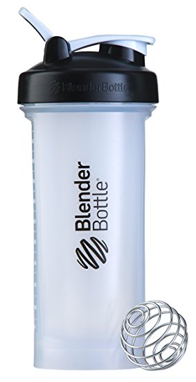 BlenderBottle Pro45 Extra Large Shaker Bottle, Clear/Black, 45-Ounce