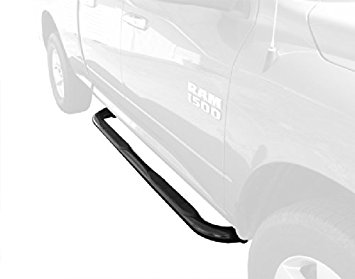 Custom Fit 2009-2017 Dodge Ram 1500 Quad Cab Black 3" Side Step Rails Nerf Bars Running Boards (2pcs with Mounting Bracket Kit)