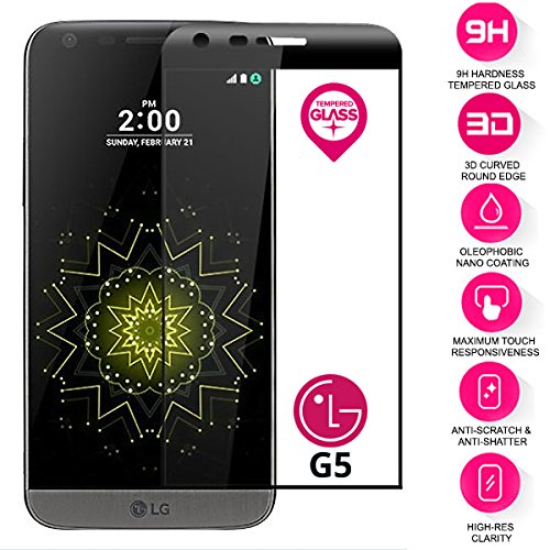 BisLinks® Curved 3D Real Tempered Glass Film Screen Protector For LG G5 Black