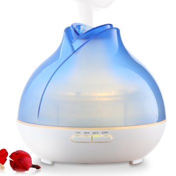 URPOWER Essential Oil Diffuser300ml Whisper Quiet Cool Mist Air Ultrasonic Humidifier with Breathing Light Adjustable High and Low Mist Waterless Auto Shut-off Function for Home Office Yoga Baby