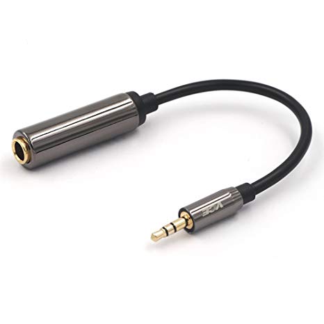 VCE Gold Plated 3.5mm 1/8 inch Male to 6.35mm 1/4 inch Female Audio Jack Adapter - 20cm