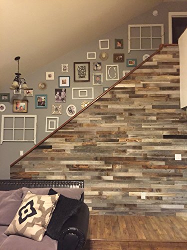 Reclaimed Wood Wall Paneling Pack (3" Wide or 5" Wide slats) of 10 Square Feet for Barnwood Accent Wall -- FREE SHIPPING