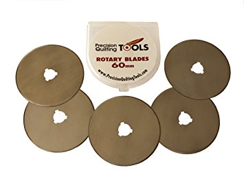 60mm Rotary Cutter Blades (PACK OF 5) SKS-7 Carbide Tool Steel, Fits Fiskars, Olfa, Truecut. Perfect blade for Fabric, Quilting, and Arts & Crafts