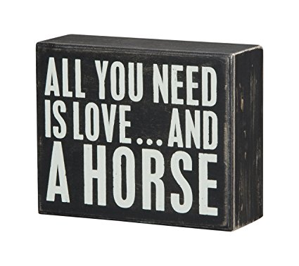 Primitives by Kathy Box Sign, 4-Inch by 5-Inch, A Horse