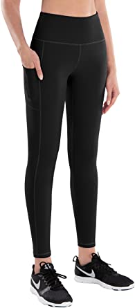 LifeSky Yoga Pants with Pockets for Women, High Waisted Tummy Control Leggings 4 Way Stretch Workout Pants