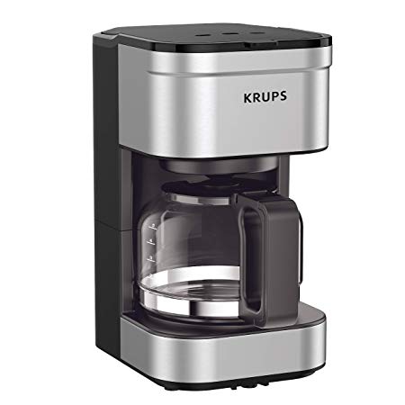 KRUPS KM202850 Simply Brew Compact Filter Drip Coffee Maker, 5-Cup, Silver