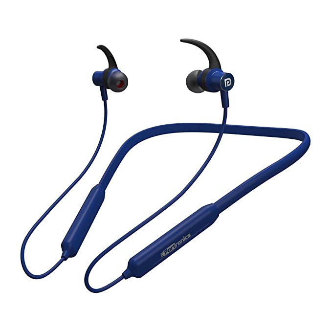 Portronics Harmonics 216 HD POR-1186 Stereo Wireless Bluetooth 5.0 Sports Headset with High Bass (Blue)