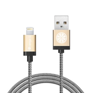 iOrange-E Lightning Cable, Apple Certified 6.6ft Lightning to USB Data Sync Braided Cable for iPhone 6 6S Plus 5S 5C 5, iPad Air, iPad Mini 4, iPad Pro, iPod Nano 7th Gen, Gold