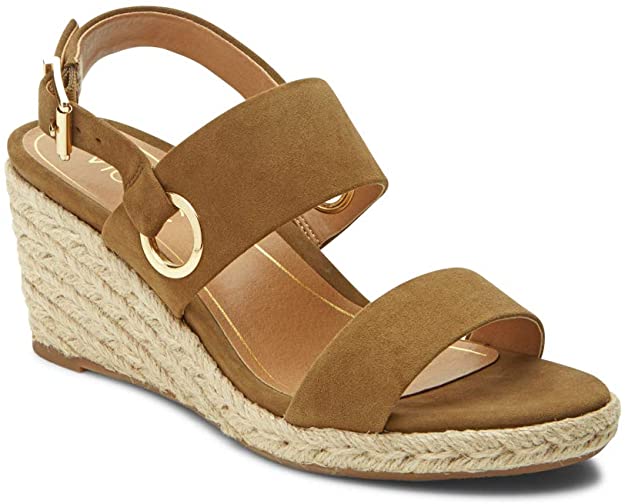 Vionic Women's Tulum Vero Wedge - Ladies Espadrille Sandals with Concealed Orthotic Arch Support