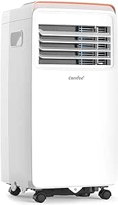 COMFEE' Climatiseur portable 9000 BTU/H, AMBRA 10C, 2,6 kW, 25㎡/68 m³, 3 en 1 climatiseur portable, ventilateur, refroidissement, déshumidification, 24H minuteur, mode de sommeil, fonction suivi