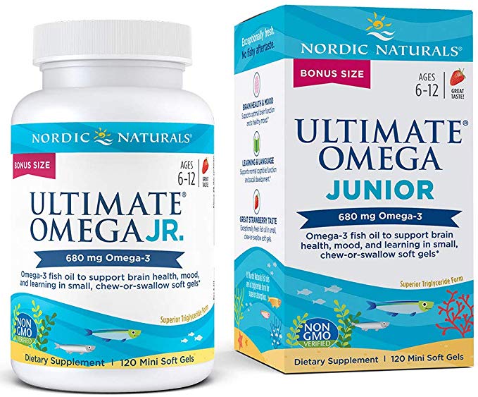 Nordic Naturals Ultimate Omega Junior - Support for a Healthy Heart, Brain and Mood in Developing Children*, Strawberry, 120 Count