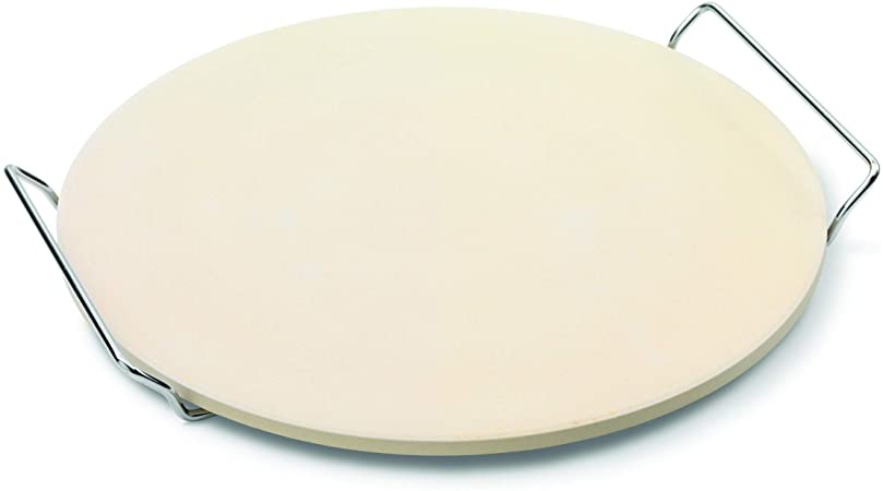 JAMIE OLIVER Pizza Stone and Serving Rack - Round Earthenware Clay - 14 inch