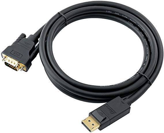 DTECH 3ft Displayport to VGA Cable Male to Male Plug Video Adapter with Gold Plated Connector - Black - 3 Feet