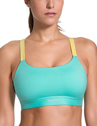 Meliwoo Women's Mid Impact Support Cross-back Workout Fashion Sports Bra Top