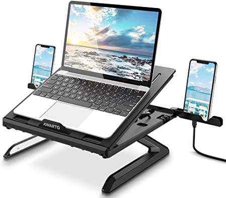 Laptop Stand Ergonomic Keyboard Tray Computer Holder with Heat-Vent to Elevate and Adjustable Laptop.JOMARTO Computer Holder Compatible with Mac-Book Computer,Tablet(Black)