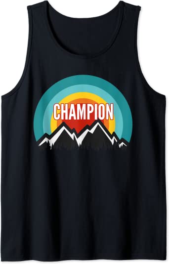 Champion, Vintage Retro Sunset Design Tank Top