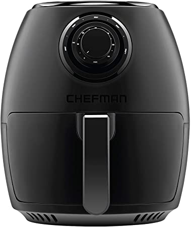 Chefman TurboFry 3.6 Quart Air Oven w/Dishwasher Safe Basket and Dual Control Temperature, 60 Minute Timer & 15 Cup Capacity, BPA-Free, Matte Black, Healthy Frying Cookbook Included, 3.5 Liter